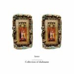 Lovers, handmade earrings, paper mache