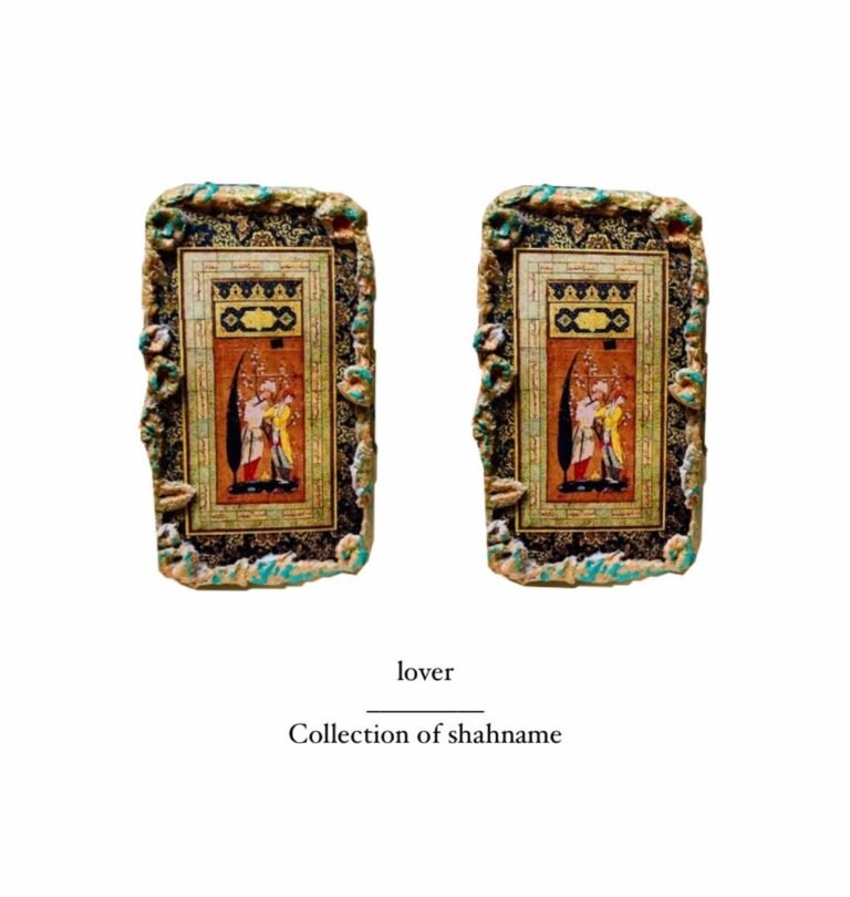 Lovers, handmade earrings, paper mache