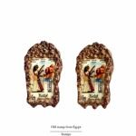 Stamp from Egypt, handmade earrings, paper mache