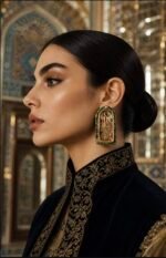 Qajar era painting,handmade paper mache earrings - Image 5