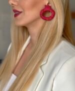 Yaqut earrings handmade paper mache - Image 3