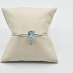 Half Bangle_Half Bracelet of "Blue Topaz" in emerald shape