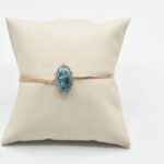 Half Bangle_Half Bracelet of "Kerman Torquise" in oval shape