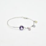 Half Bangle_Half Barcelet of "Amethyst" in round shape