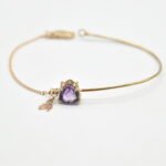 Half Bangle_Half Bracelet of "Amethyst" in tiny pear shape