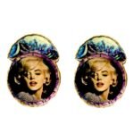 Merlin Monroe earrings, paper mache, Collection of Merlin Monroe