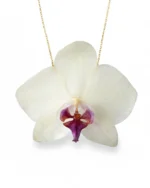 Handmade Real Orchid Necklace With Silver Chain