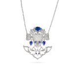 Katayoun Gold Plated Silver Pendant with Sapphire gemstone