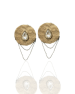 Kimia handmade earrings Papier-Mache with white - Image 2