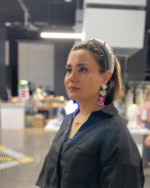 Baroque handmade earrings  Papier-Mache with fuchsia stone - Image 5