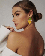 Mastane earrings handmade Papier-Mache with pea stone - Image 2