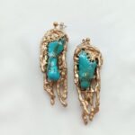 Blue gold earrings code M--P01--2