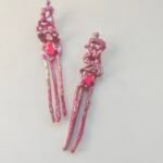 Pink silver earrings code M--H06--2