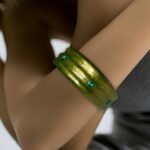 Handmade Bangle With Green Stone And Green Color