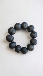 Handmade Paper Mache Ball Bangle With Silver Patina