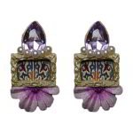 Persian Bloom – Handmade Paper Mache Earrings – Light Weight Earrings