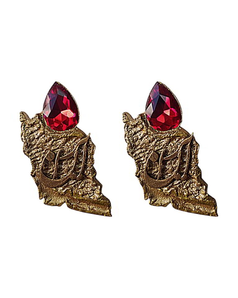 Vatan – Handmade Earrings (Big Size) With Red Stone