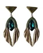 Lumina – Handmade Earrings With Green Stone – Light Weight