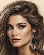 Lumina – Handmade Earrings With Green Stone – Light Weight - Image 2