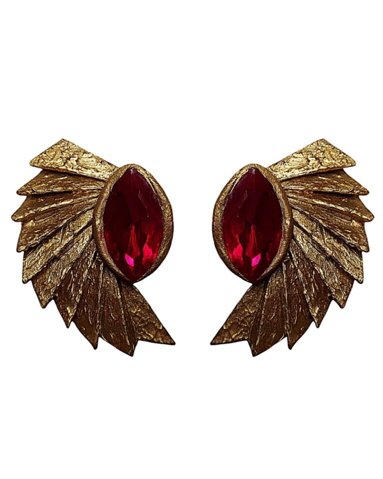 Angel – Handmade Earrings With Red Stone – Light Weight