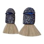 Carpet Patterned – Handmade Paper Mache Earrings – Light Weight