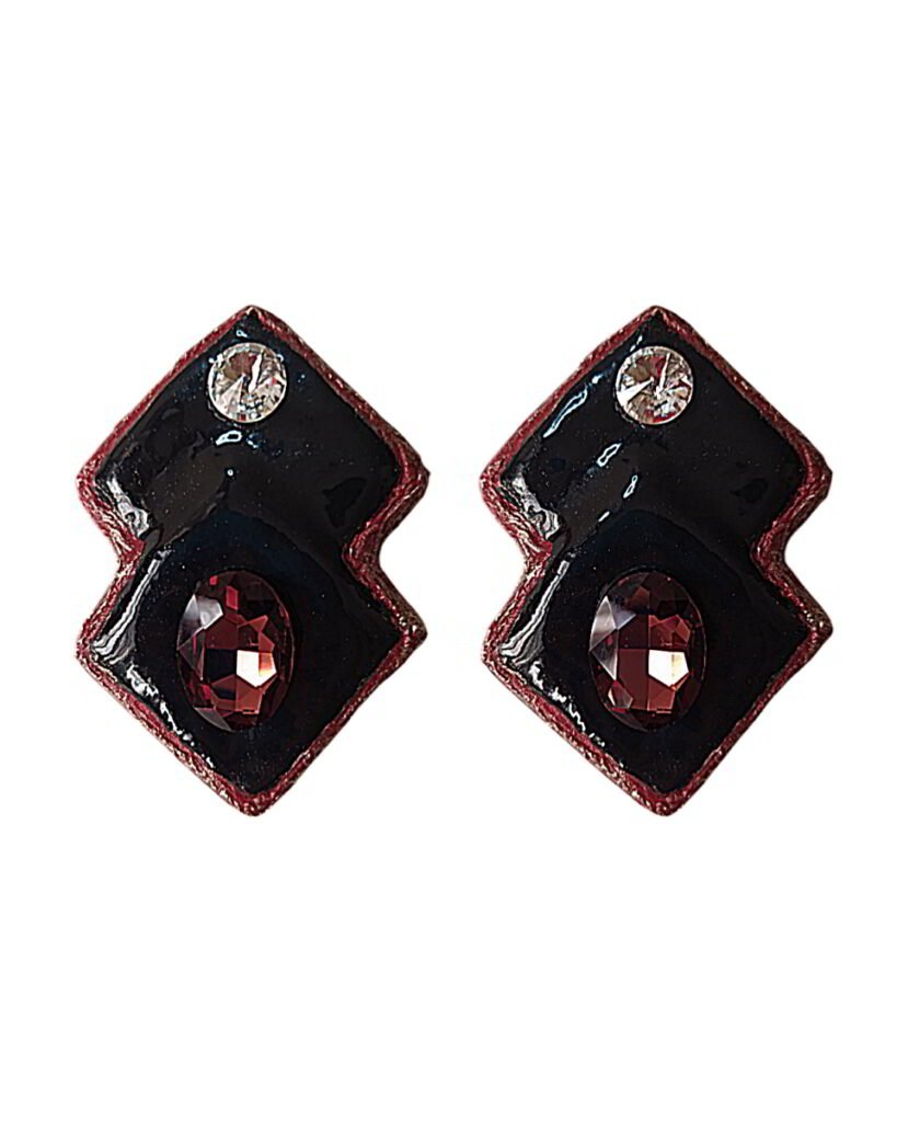 Midnight Bloom – Handmade Earrings – Light Weight