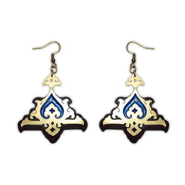Desert Bloom – Handmade Earrings – Brass And Wood