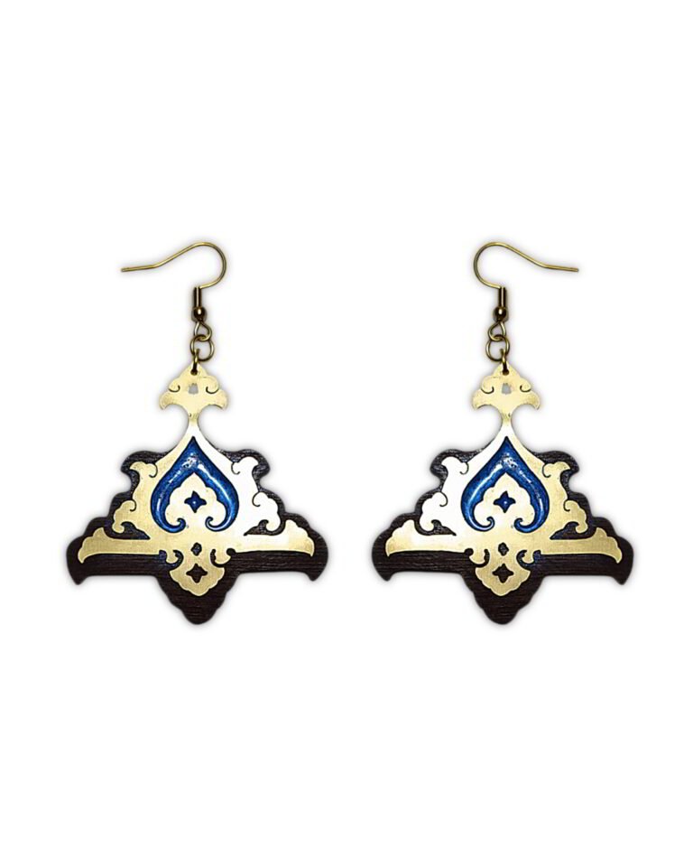 Desert Bloom – Handmade Earrings – Brass And Wood