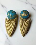 Pari Wings – Handmade Paper Mache Earrings with Handmade Resin Stone - Image 2