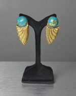 Pari Wings – Handmade Paper Mache Earrings with Handmade Resin Stone - Image 4