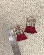 Green crimson earrings from the kalamkar collection code (M-G09-2) - Image 5