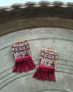 Green crimson earrings from the kalamkar collection code (M-G09-2) - Image 6