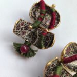 Green crimson earrings code M--G07--2