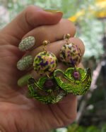 Green purple earrings from the spring collection cod (M-B05-2) - Image 5