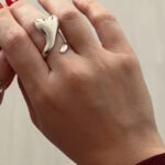 Sterling silver flowing heart ring