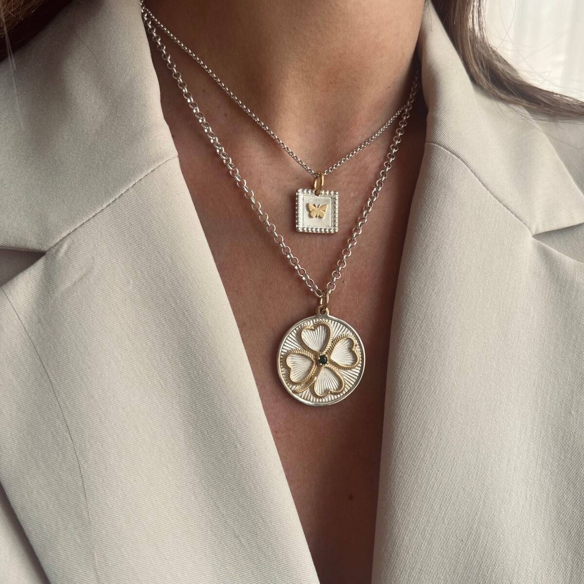 Sterling silver shamrock necklace - Image 4