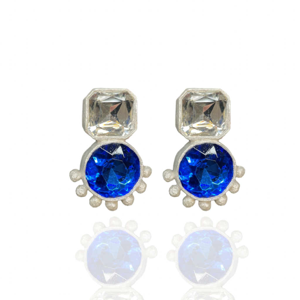 Rakhshan handmade earrings with blue stone