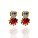 Rakhshan handmade earrings with red stone