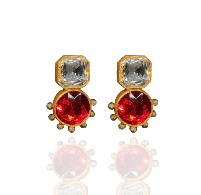 Rakhshan handmade earrings with red stone
