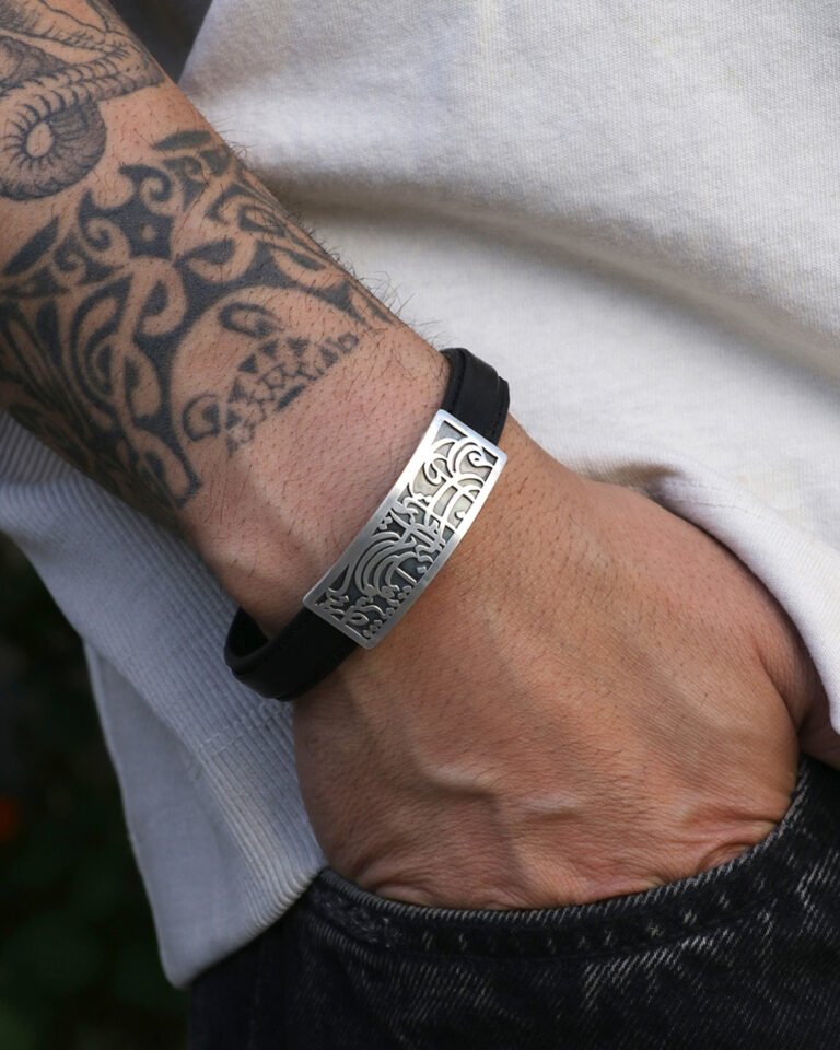 Black calligraphy bracelet