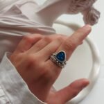 Vintage Nickel Silver Ring with Resin – Free Size