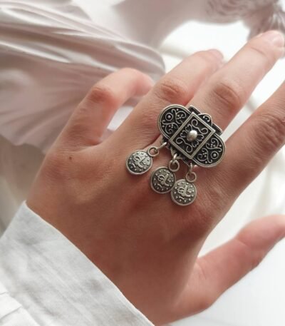 Nickel Silver Coin Charm Ring – Free Size