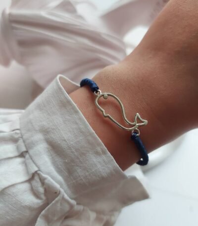Minimalist Silver Whale Bracelet – 925 Sterling Silver