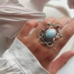 Handcrafted Nickel Silver Ring with Resin Inlay (Free Size)