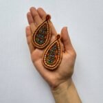 Lightweight Handmade Earrings with Pateh Embroidery and Brass Design - Image 7