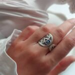 Nickel Silver Evil Eye Ring with Resin – Free Size