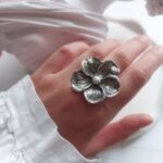 Floral Nickel Silver Ring – Free Size