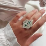 Nickel Silver Filigree Ring with Resin Inlays