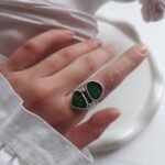 Handmade Nickel Silver Ring with Resin – Free Size