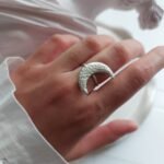 Handmade Nickel Silver Crescent Moon Ring